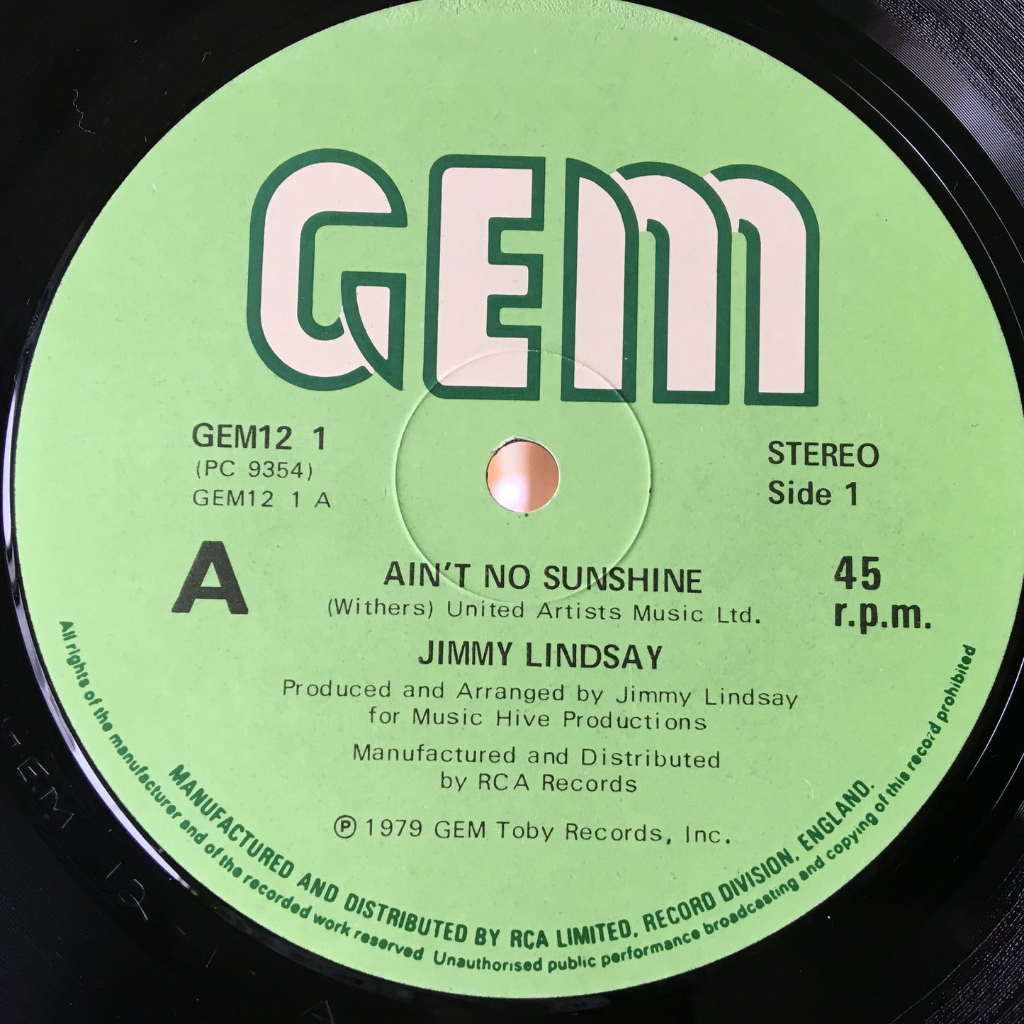 Jimmy Lindsay – Ain't No Sunshine / Tomorrow Morning