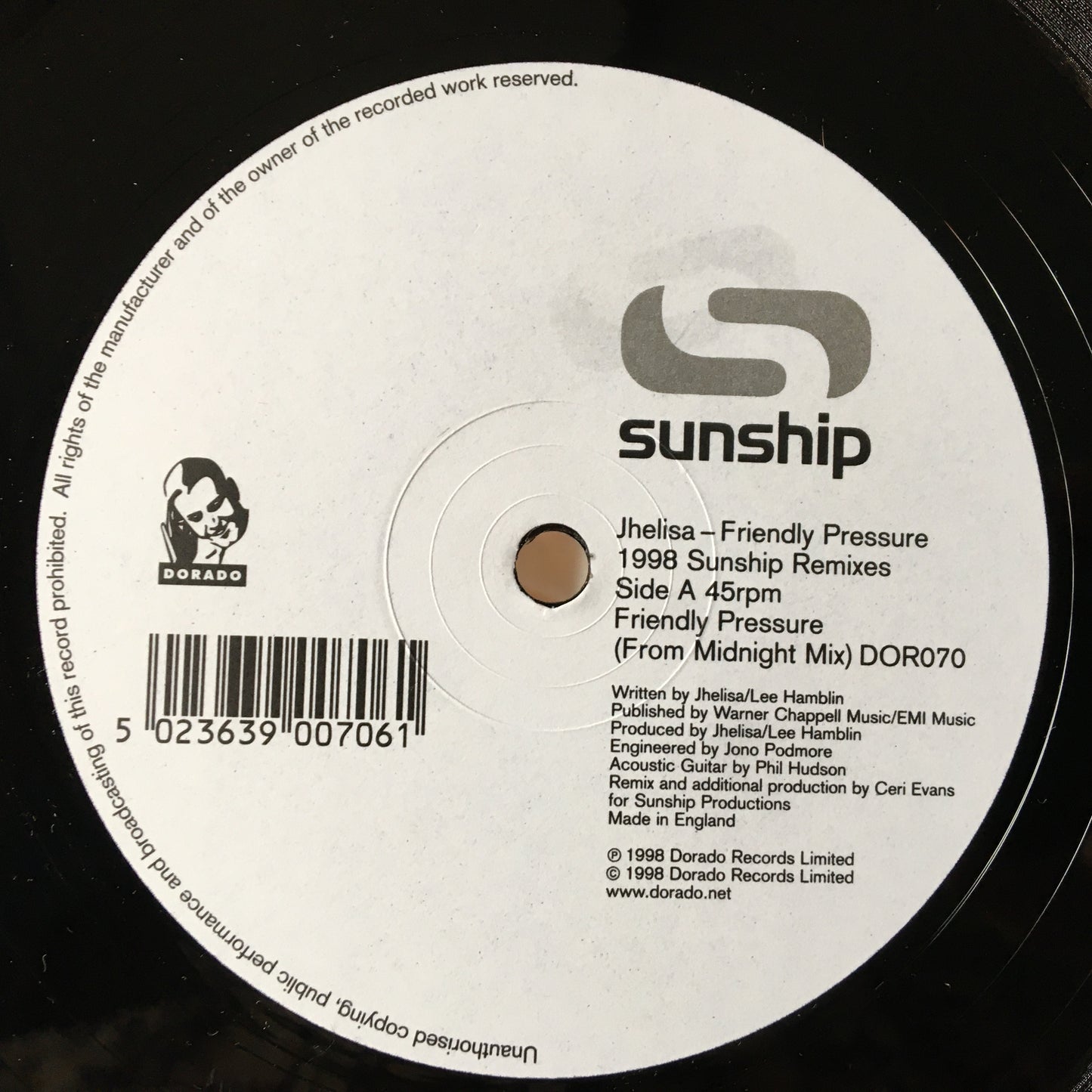 Jhelisa – Friendly Pressure（1998 Sunship 混音版）
