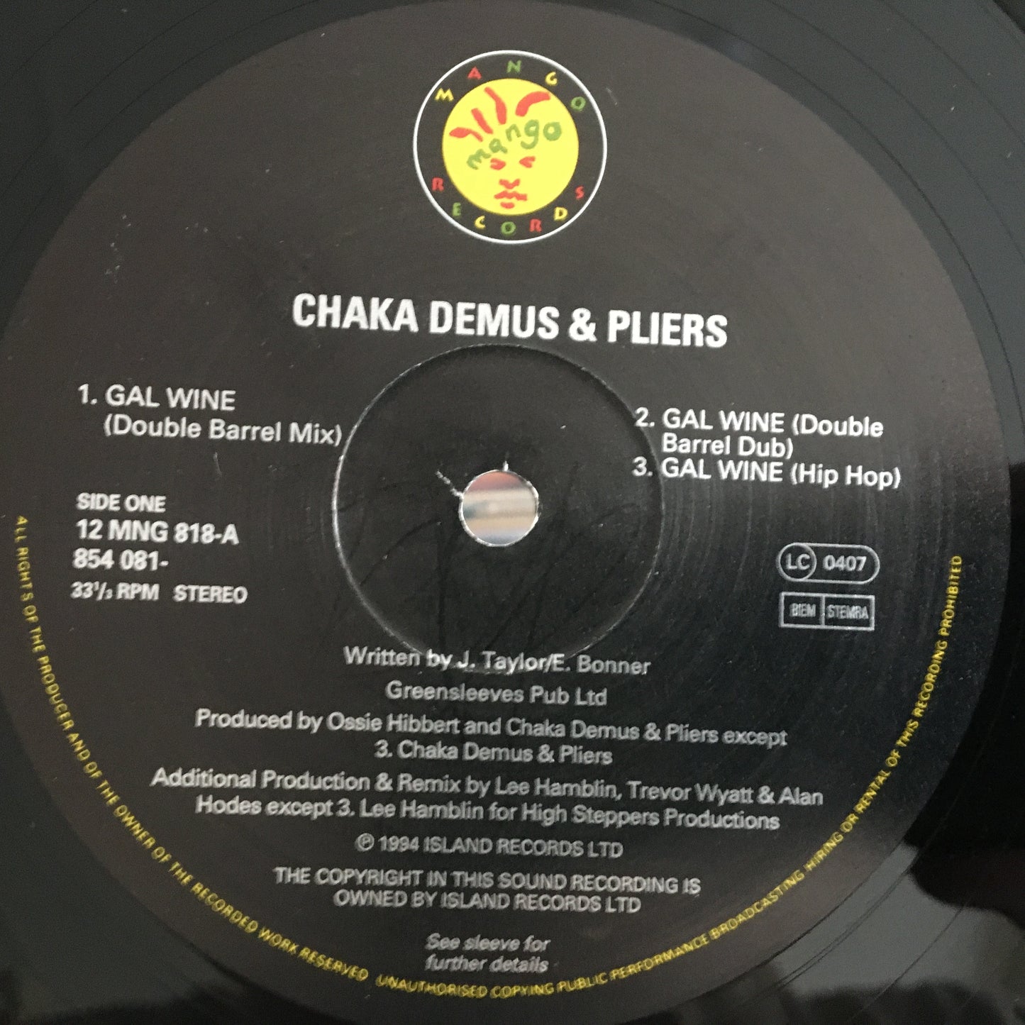 Chaka Demus & Pliers ‎– Gal Wine